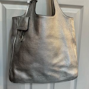 Authentic Silver metallic Burberry hobo / shoulder handbag.